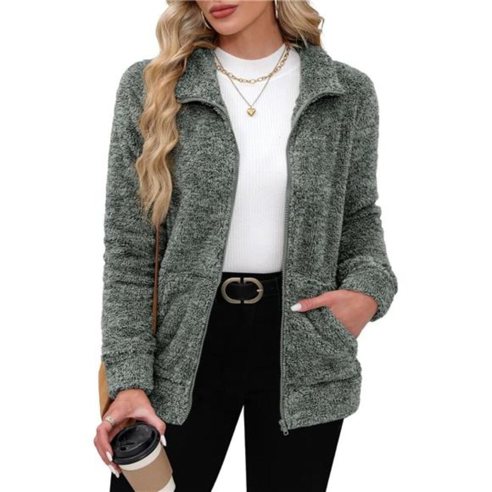 Women's Long Sleeve Full Zip Soft Warm Fleece Jacket